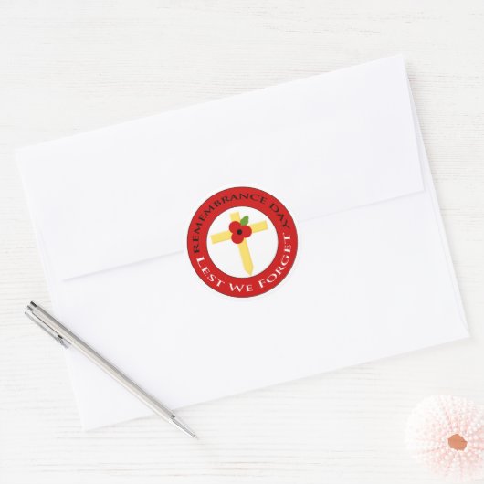 Poppy op cross - Sticker (Envelop)