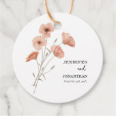 Poppy Oranje Flower Wedding Bedankjes Labels (Voorkant)