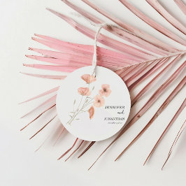 Poppy Oranje Flower Wedding Bedankjes Labels