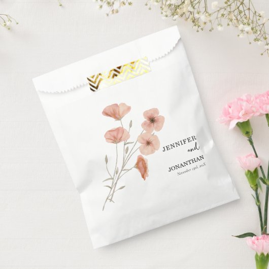 Poppy Oranje Flower Wedding Bedankzakje (Gezegeld)