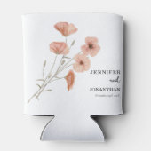 Poppy Oranje Flower Wedding Blikjeskoeler (Achterkant)