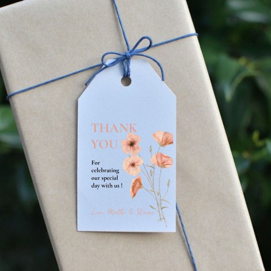 Poppy Oranje Flower Wedding Dank u Cadeaulabel