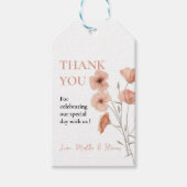 Poppy Oranje Flower Wedding Dank u Cadeaulabel (Voorkant)