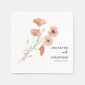 Poppy Oranje Flower Wedding Servet (Voorkant)