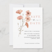 Poppy Oranje Flower Wedding Sla de datum op (Voorkant)