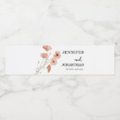 Poppy Oranje Flower Wedding Waterfles Etiket (Enkel label)
