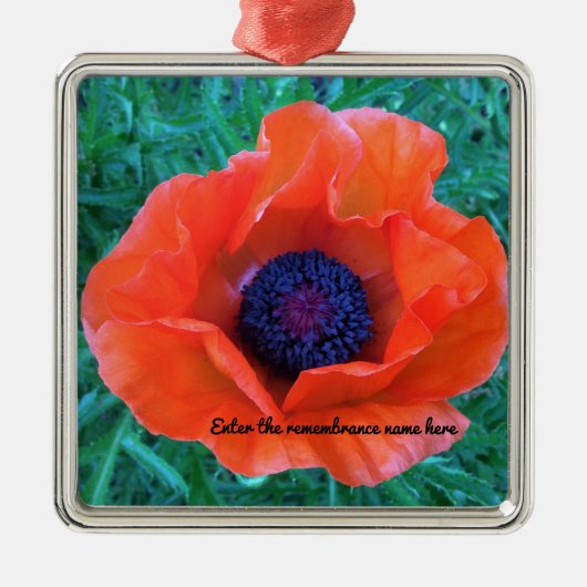 POPPY Oriental Red Sinaasappel — Metalen Ornament (Voorkant)