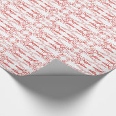 Poppy Outline, rood op wit, chique inpakpapier (Hoek)