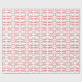 Poppy Outline, rood op wit, chique inpakpapier (Vlak)
