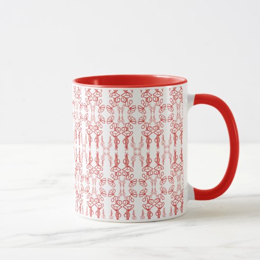 Poppy Outline, rood op witte Mok van de Koffie van (Rechts)
