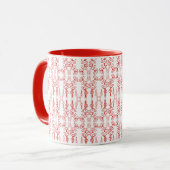 Poppy Outline, rood op witte Mok van de Koffie van (Voorkant links)