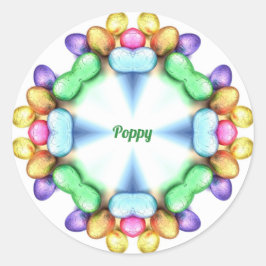 POPPY ~ PAASWOW! eieren Pasen geven ~ Ronde Sticker