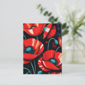 Poppy Papaver bloemen Briefkaart (Staand voorkant)