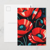 Poppy Papaver bloemen Briefkaart (Voorkant / Achterkant)