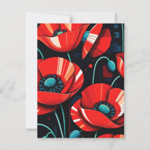 Poppy Papaver bloemen Briefkaart