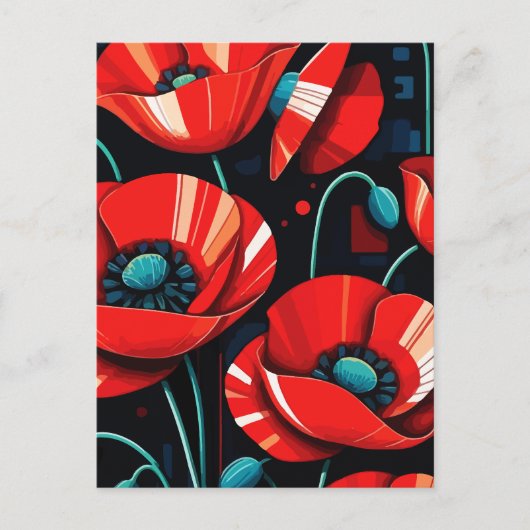 Poppy Papaver bloemen Briefkaart (Voorkant)