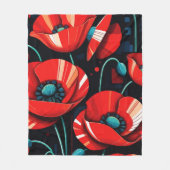 Poppy Papaver flowers Fleece Deken (Voorkant)