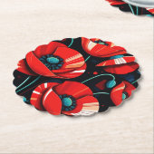 Poppy Papaver flowers Kartonnen Onderzetters (Gekanteld)