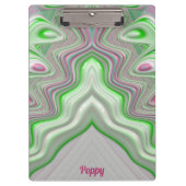 POPPY ~ PASTEL 3D! Roze, groen en wit GLANZEND Klembord (Voorkant)