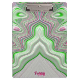 POPPY ~ PASTEL 3D! Roze, groen en wit GLANZEND Klembord