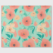 Poppy Pastel Kleurrijk Gepersonaliseerd Patroon Cadeaupapier (Vlak)