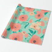 Poppy Pastel Kleurrijk Gepersonaliseerd Patroon Cadeaupapier (Uitgerold)