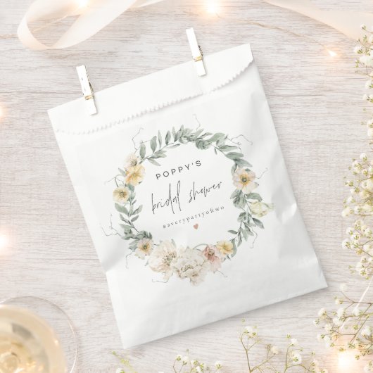 POPPY Pastel Waterverf Wildflower Vrijgezellenfees Bedankzakje (Geknipt)