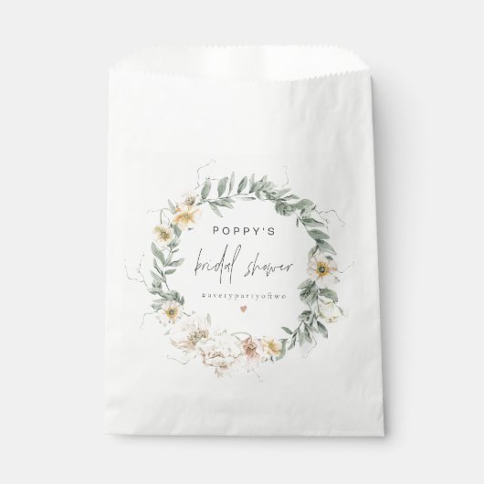 POPPY Pastel Waterverf Wildflower Vrijgezellenfees Bedankzakje (Voorkant)