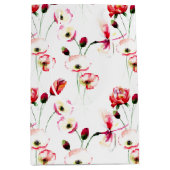 Poppy patroon op wit medium cadeauzakje (Voorkant)