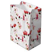 Poppy patroon op wit medium cadeauzakje (Achterkant Gekanteld)