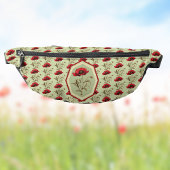 Poppy Pattern Red Sage Green with Floral Medallion Heuptasje