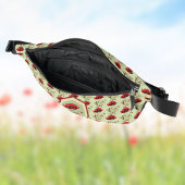 Poppy Pattern Red Sage Green with Floral Medallion Heuptasje