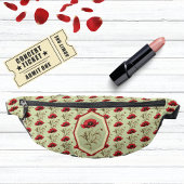 Poppy Pattern Red Sage Green with Floral Medallion Heuptasje