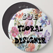 POPPY PAW PRINTS | BUTTOM VAN DE FLORAL-ID RONDE BUTTON 6,0 CM (Voorkant /achterkant)