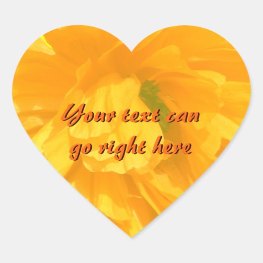 Poppy Petals Heart Stickers (Voorkant)