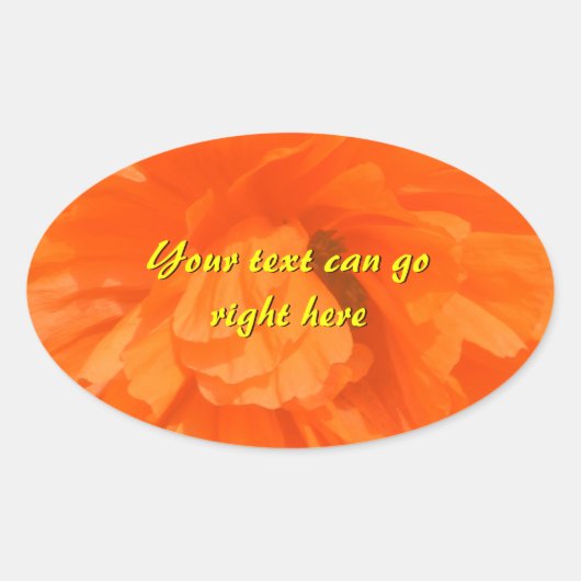 Poppy Petals Ovale Stickers (Voorkant)