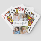 Poppy Photo Collage & Grandchildren Names Pokerkaarten (Achterkant)