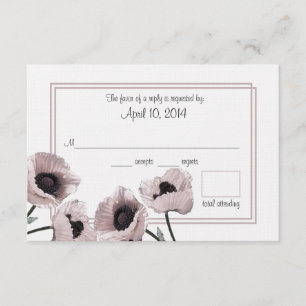 Poppy Pink Weddenningkaart RSVP Kaartje