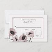 Poppy Pink Wedding Response Kaart (Voorkant)