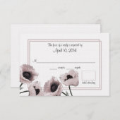 Poppy Pink Wedding Response Kaart (Voorkant / Achterkant)