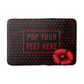 Poppy Polka Dot Patroon Rood en Zwart Bad Mat (Voorkant)