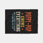 Poppy-pop weet alles vaderdag retro fleece deken (Voorkant (Horizontaal))