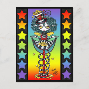 Poppy Popcorn Pixie Stick Rainbow Circus Briefkaar Briefkaart
