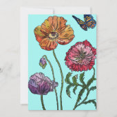 Poppy Poppies Art Waterverf Birthday Uitnodiging (Voorkant)