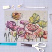 Poppy Poppies Paarse Waterverf Bloembloem Tissuepapier (Craft)