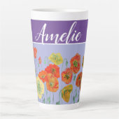 Poppy Poppies Red Lavender paarse kunst Mok schild (Voorkant)