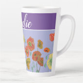 Poppy Poppies Red Lavender paarse kunst Mok schild (Rechts)