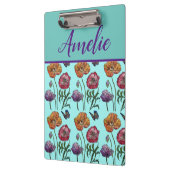 Poppy Poppies Red Shabby Chic Aqua Floral Flowers Klembord (Links)