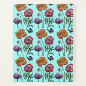 Poppy Poppies Red Shabby Chic Aqua Floral Flowers Planner (Achterkant)