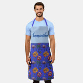 Poppy Poppies Red Shabby Chic Blue Gingham Floral  Schort (Gedragen)